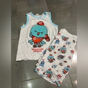 H&M x Toca Life 6-8y Octoguard Tank & Shorts Set Lifeguard Octopus Shark Axolotl